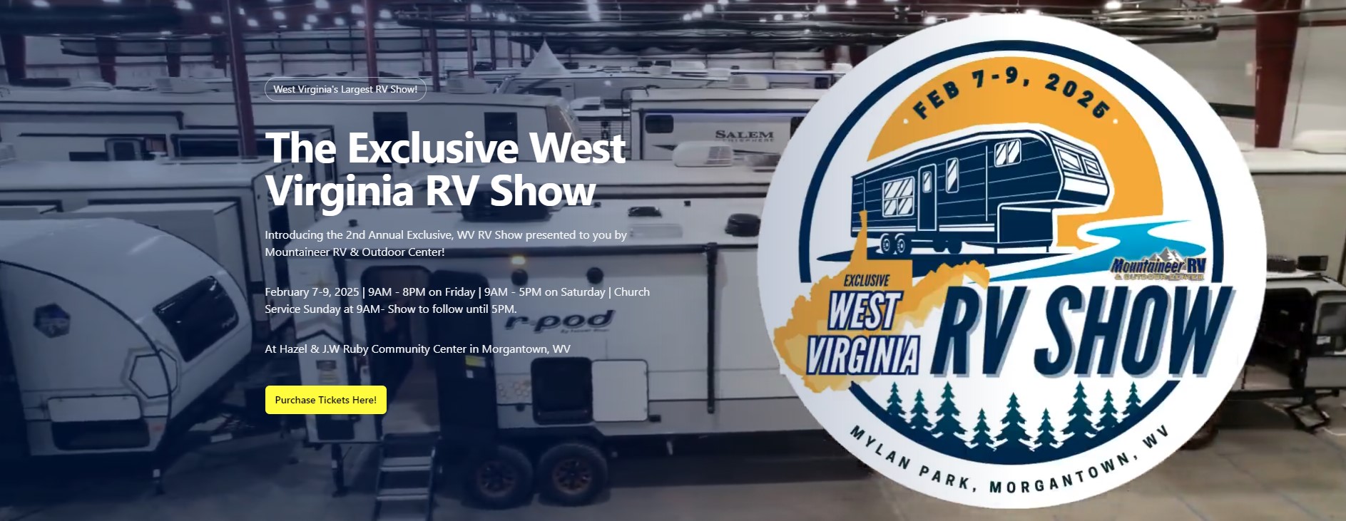 The Exclusive West Virginia RV Show main header banner